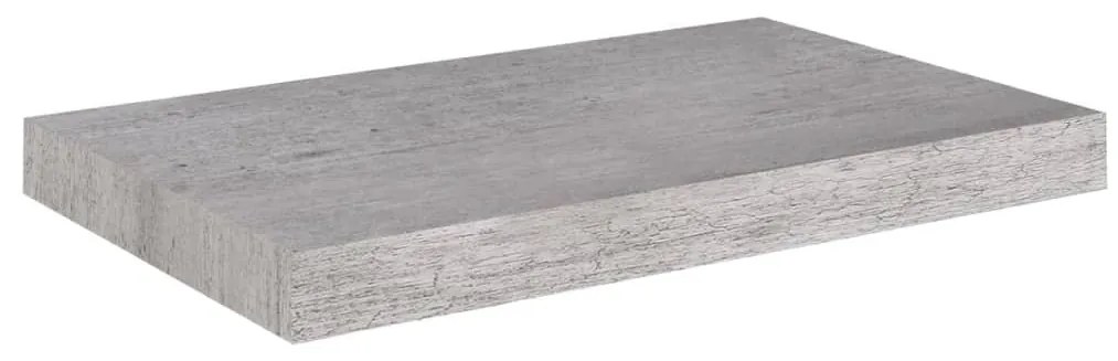 4 db betonszürke MDF lebegő fali polc 50 x 23 x 3,8 cm