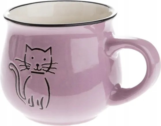Kerámia bögre Macska 220 ml lila Ajándék