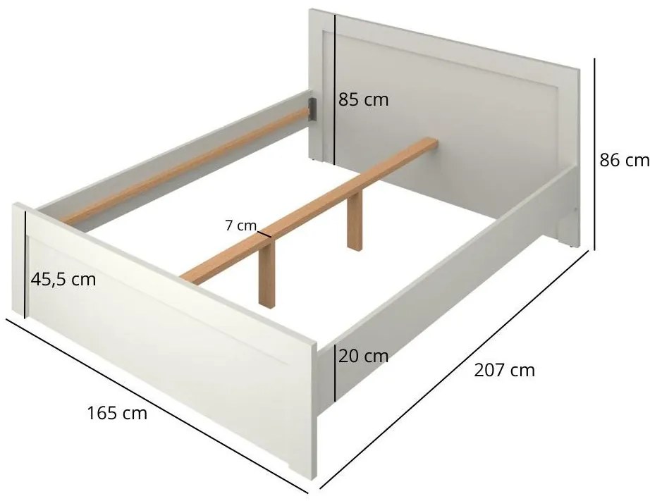 Franciaágy 160 cm Kodro (kasmír + evoke tölgy) (ágyráccsal). 1116947