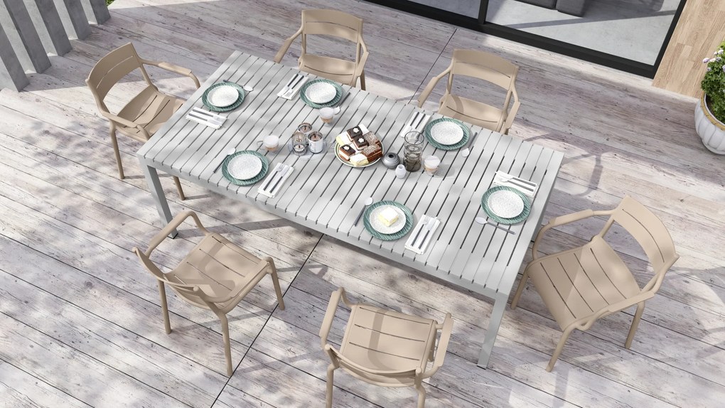 MAZZONI EXPORT LUSSO Beige - MODERN SZÉK KONYHÁBA KERTBE KÁVÉZÓBA (RAKÁSOLHATÓ)