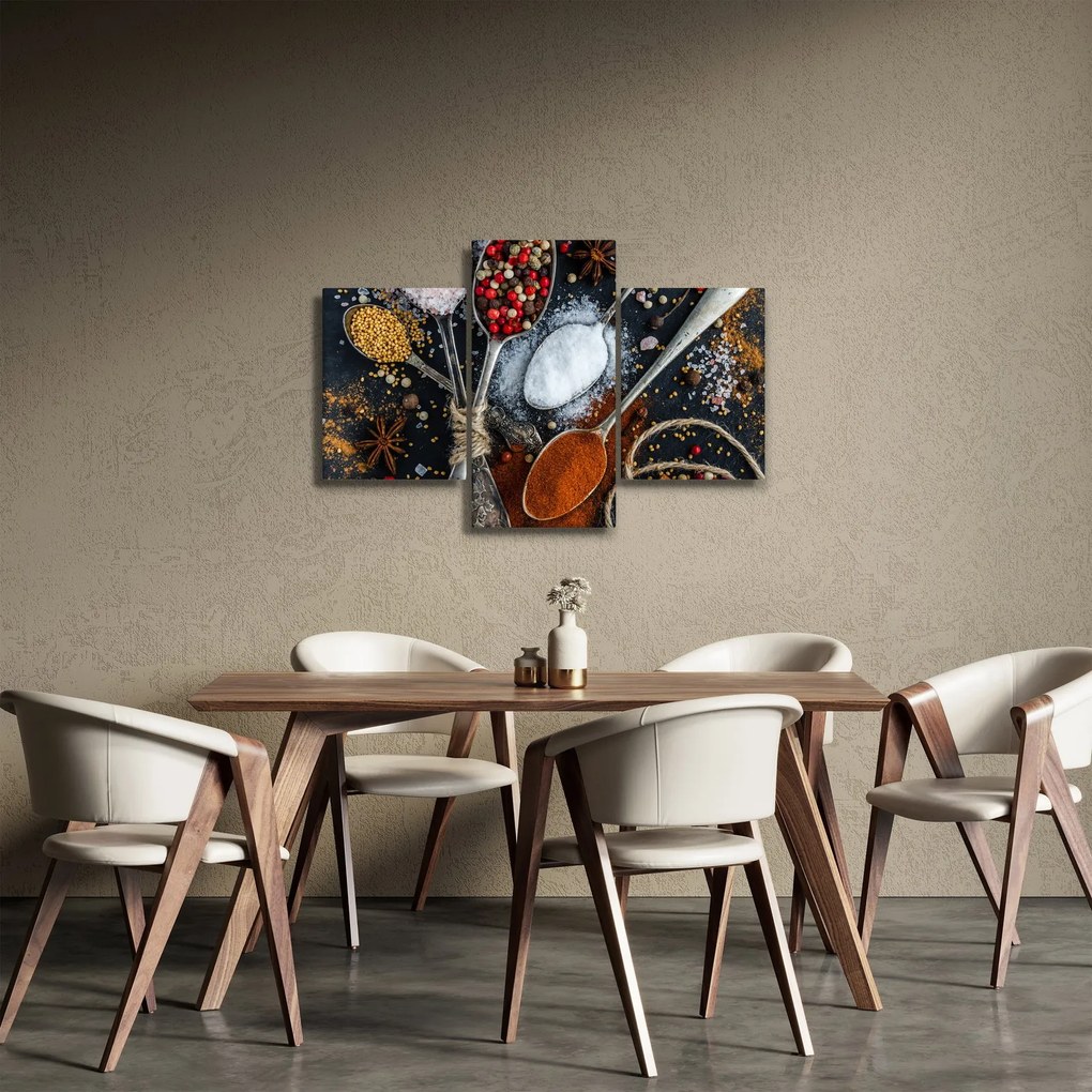 Egy kanál képe fűszerekkel (90x60 cm)