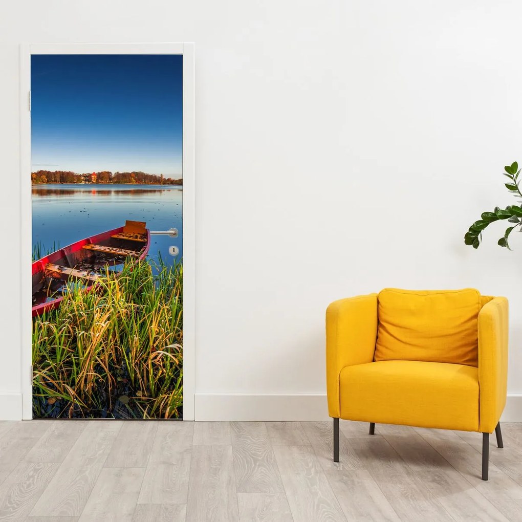 Fotótapéta ajtóra - Piros bárka (95x205cm)