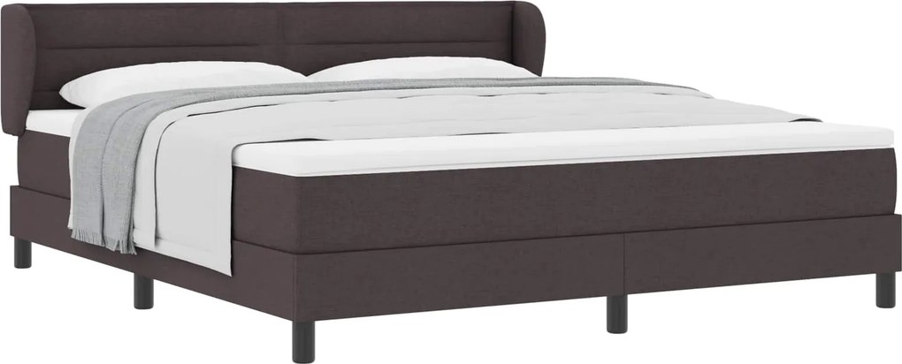 vidaXL Boxrugós ágy matracmal Sötét Barna 180 x 200 cm szövet