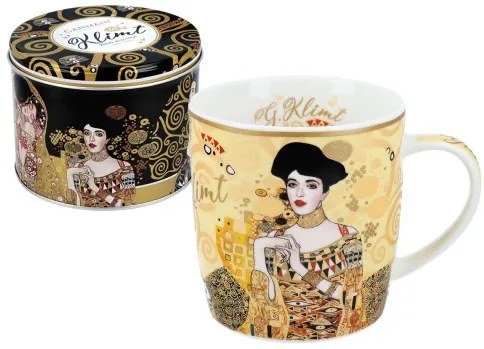 Porcelánbögre 450ml fémdobozban,Klimt: Adele