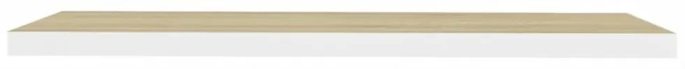 fehér-tölgyszínű MDF lebegő fali polc 90 x 23,5 x 3,8 cm