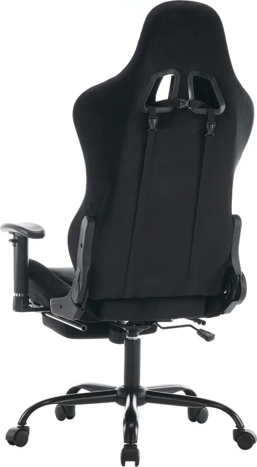 Irodai/gamer szék, fekete Velvet szövet, teherbírás 150 kg, SALOP