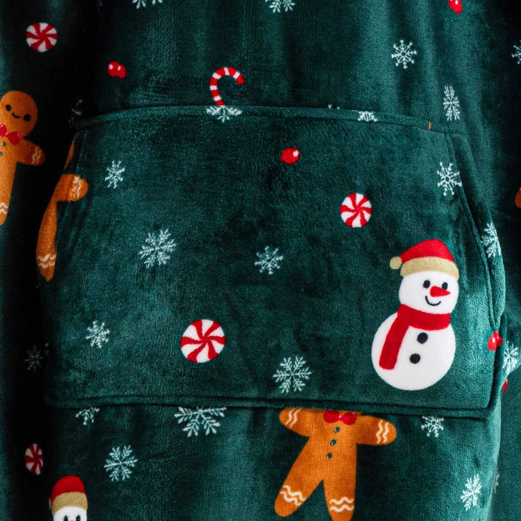 Ajándékkészlet kanapéra SNOWMAN AND GINGERBREAD, zöld