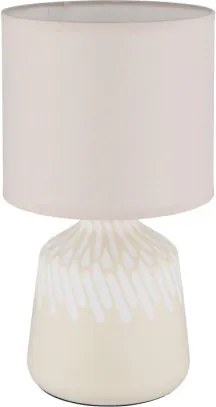 Globo 21733CU Asztali lámpa, kerámia bézs színű, textil bézs színű, kábel PVC fehér, billenőkapcsoló a kábelen, ø: 175mm, M: 315mm, kábel hossza 1300mm, 1x E14 40W 230V izzó nélkül