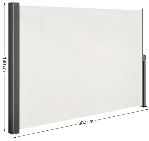 Casaria® Oldalsó napellenző Nosara 180x300 cm - krém