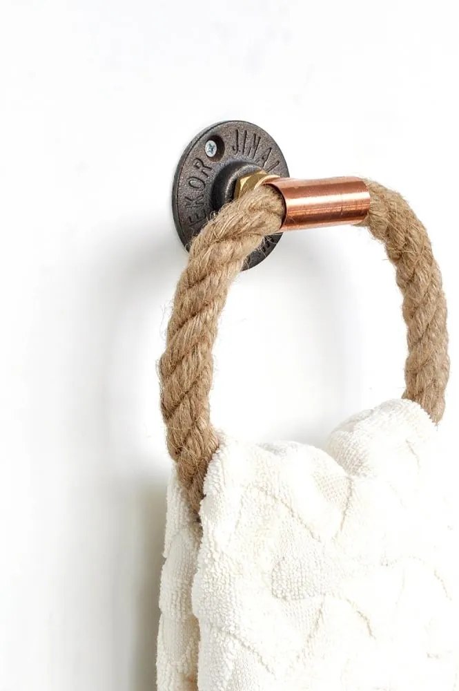 Törölközőtartó 16x16 cm bézs/arany