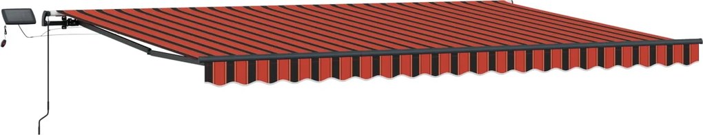 vidaXL Behúzható napellenző narancssárga és barna 500 ×300 cm szövet
