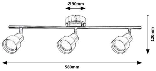 Rabalux 3185 - Spotlámpa BLAKE 3xGU10/50W/230V