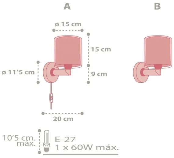 Dalber 41439 - Gyermek fali lámpa COLOR RAIN 1xE27/60W/230V