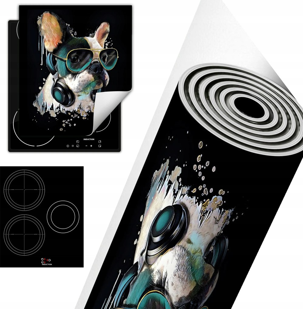 Tűzhelyvédő Szőnyeg Asztali Dekoráció 45x52 fekete kutya