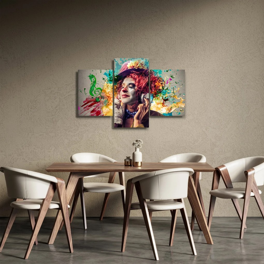 Kép - Női művész fejhallgatóval (90x60 cm)