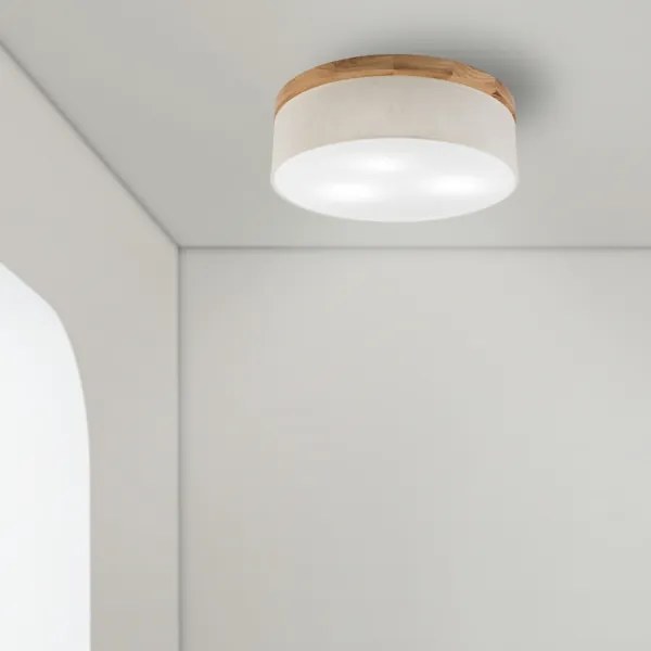 Brilagi - LED Mennyezeti lámpa BELLADONNA 3xE27/15W/230V átm. 50 cm krémes/tölgy