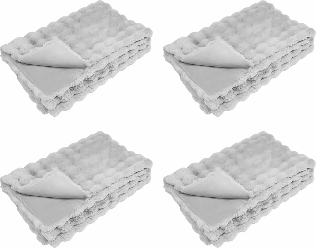 vidaXL Csúszásgátló műszőrme takaró Olite 4 pcs Szürke 150 x 220 cm