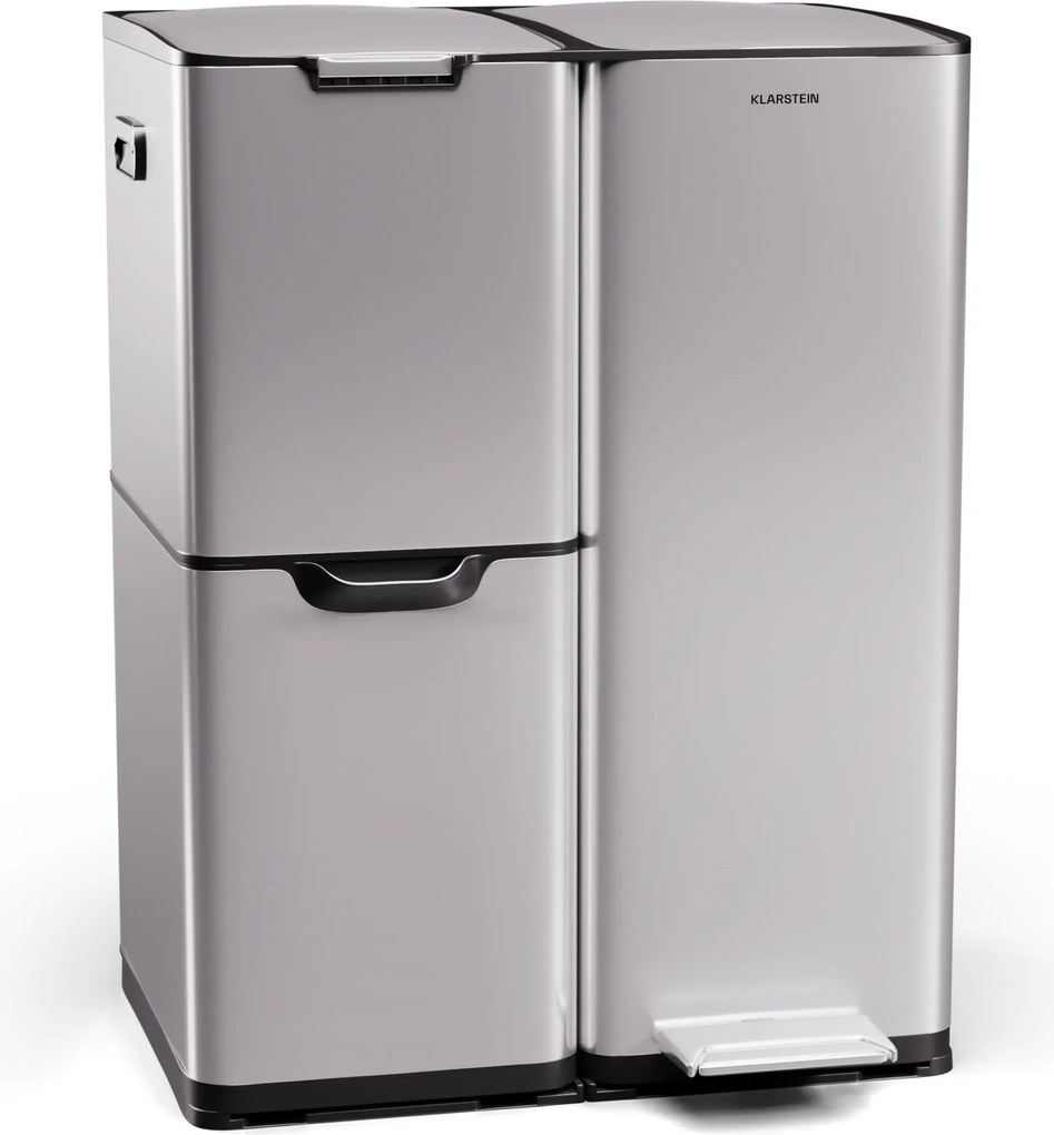 Klarstein Tiyo 3 az 1-ben, szemetes, 60 literes, kivehető kosár, puha záródású