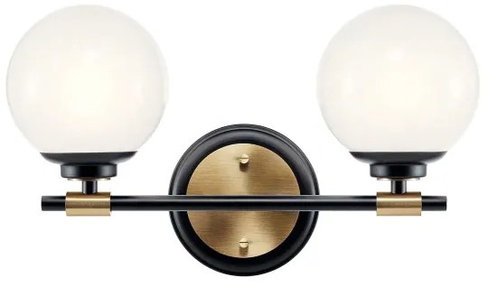 Kichler KL-BENNO2-BK-CPZ-LED BENNO fürdőszobai lámpatest, 2x LED/3W/230V, fekete/arany, IP44