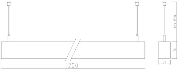 APLED - LED Csillár zsinóron LOOK LED/46W/230V 4000K 120 cm ezüst