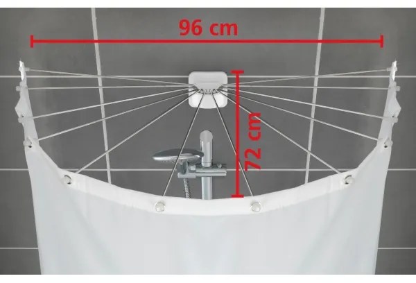 WENKO 23863100 - Zuhanytartó 96x72 cm rozsdamentes acél/fehér