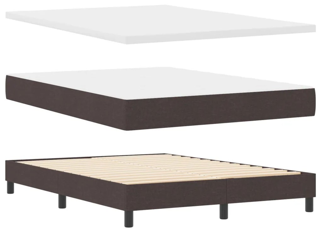 vidaXL Boxspring Ágy Mattal és LED Fekete-Nehéz 140x200 cm Szövet