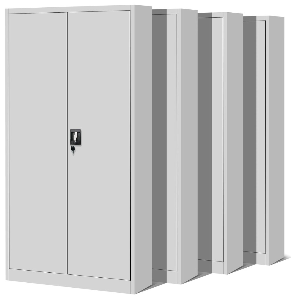 4x készlet fém iratszekrény JAN, 900 x 1850 x 400 mm, szürke