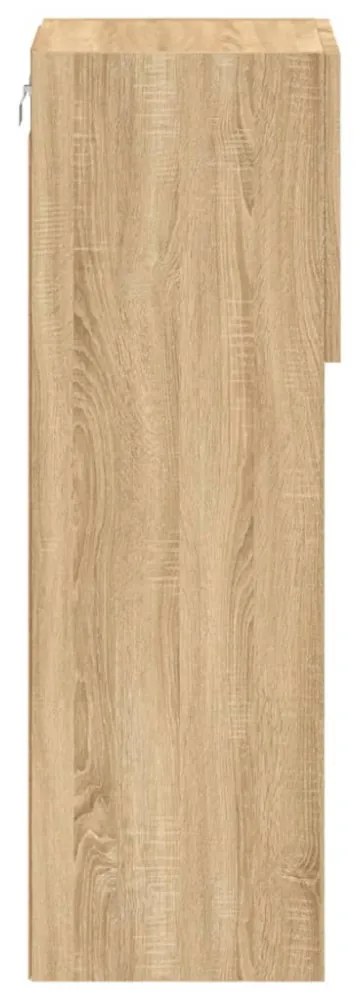2 db sonoma tölgy színű TV-szekrény LED-ekkel 30,5x30x90 cm