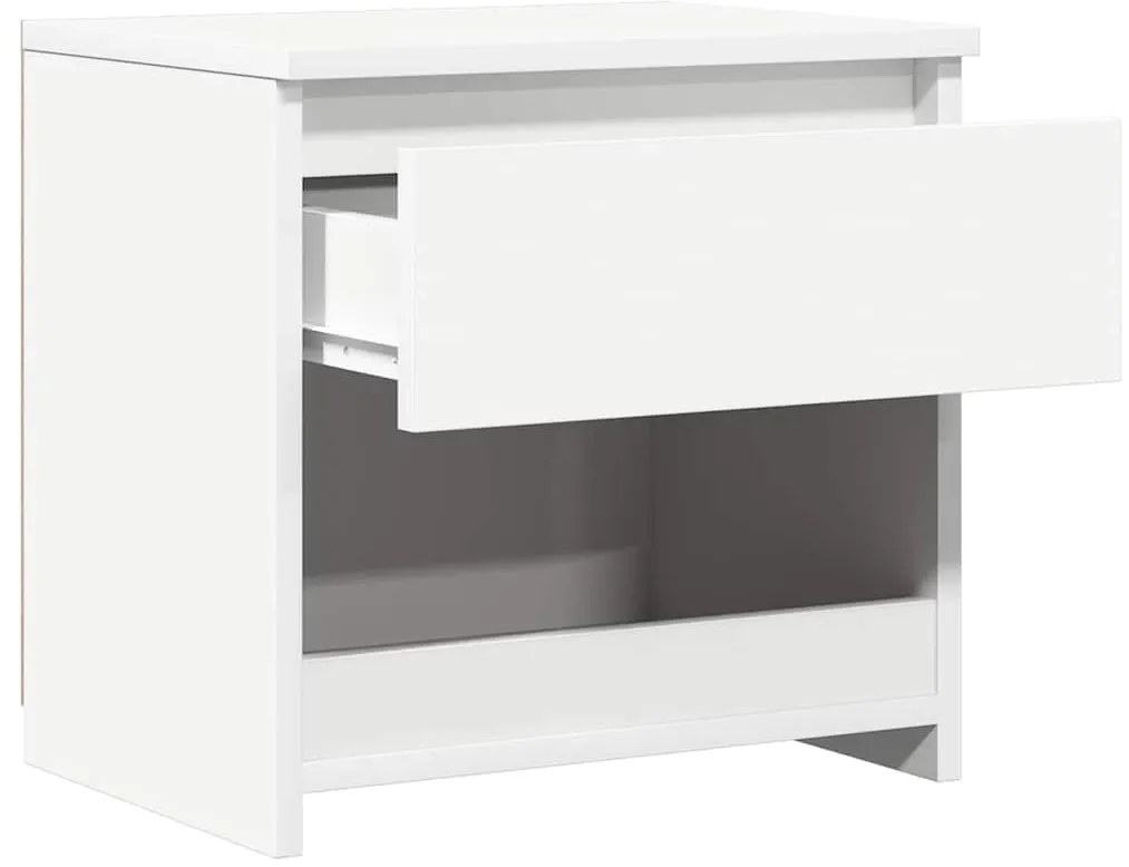 2 db fehér szerelt fa éjjeliszekrény 40 x 30 x 39 cm