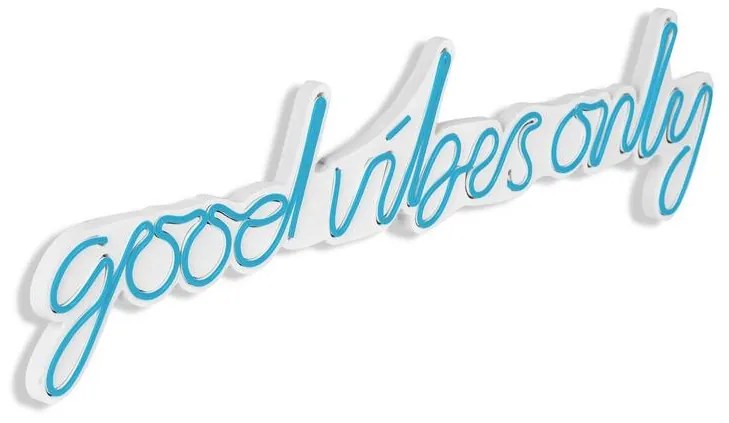 Műanyag LED-es fali dekoráció, Good Vibes Only - Blue