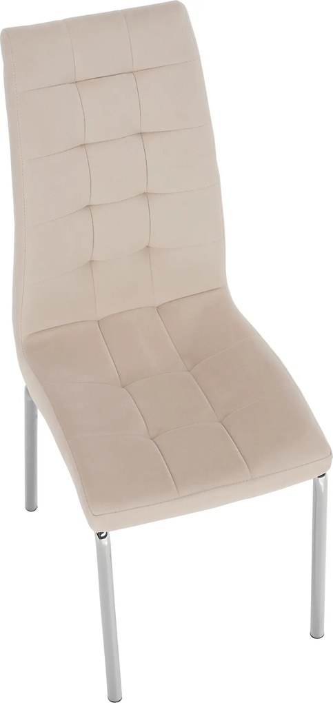Étkezőszék, bézs Dulux Velvet szövet/króm, GERDA NEW