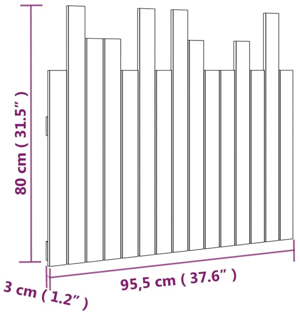 mézbarna tömör fenyőfa fali fejtámla 95,5 x 3 x 80 cm