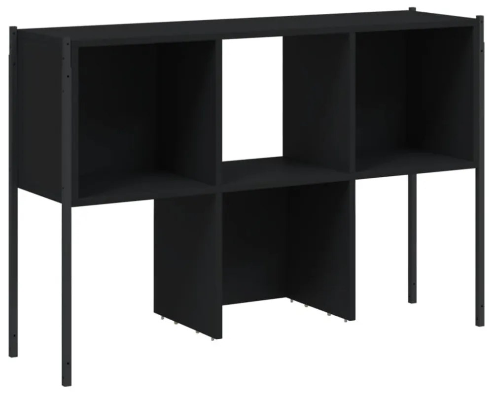 fekete szerelt fa könyvszekrény 102x28x172 cm