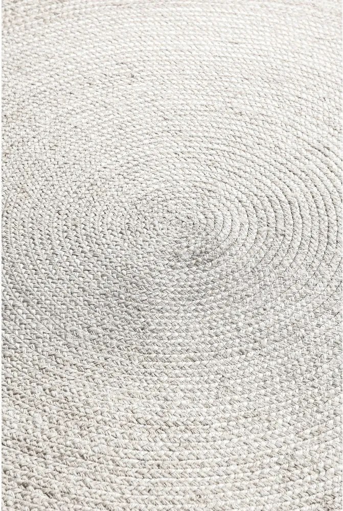 Fehér kétoldalas-kézi szövésű juta kerek szőnyeg ø 140 cm Braided – Hanse Home