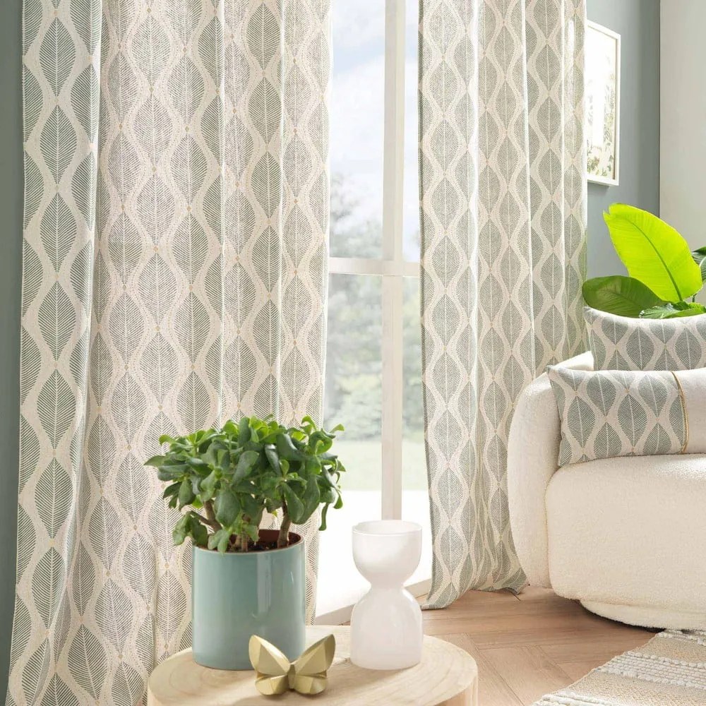 Zöld-bézs függöny 140x240 cm Maho – douceur d'intérieur
