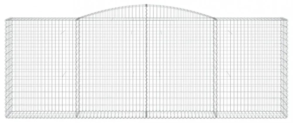vidaXL 4 db íves horganyzott vas gabion kosár 400x50x140/160 cm