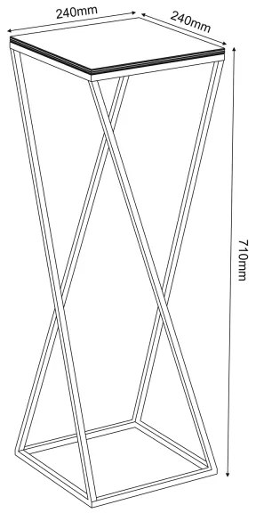 Virágállvány 70x24 cm fekete