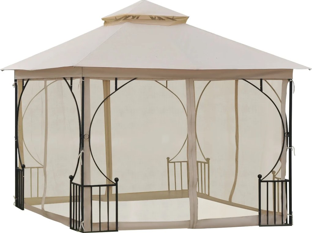 Outsunny Kert Pavilon Party Sátor, Kert Sátor, Préda Tett Terasz 3x3m | Aosom