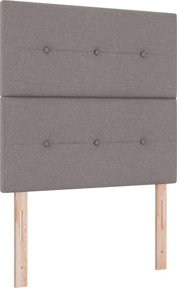 vidaXL LED Box Spring Ágy matracmal Tópszínű 100 x 200 cm szövet