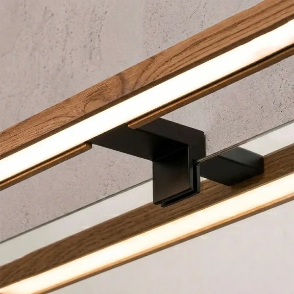 BRILAGI-LED Fürdőszobai tükörvilágítás 3 az 1-ben WOODY MIRROR LED/15W/230V 80 cm IP44 fekete/tölgy
