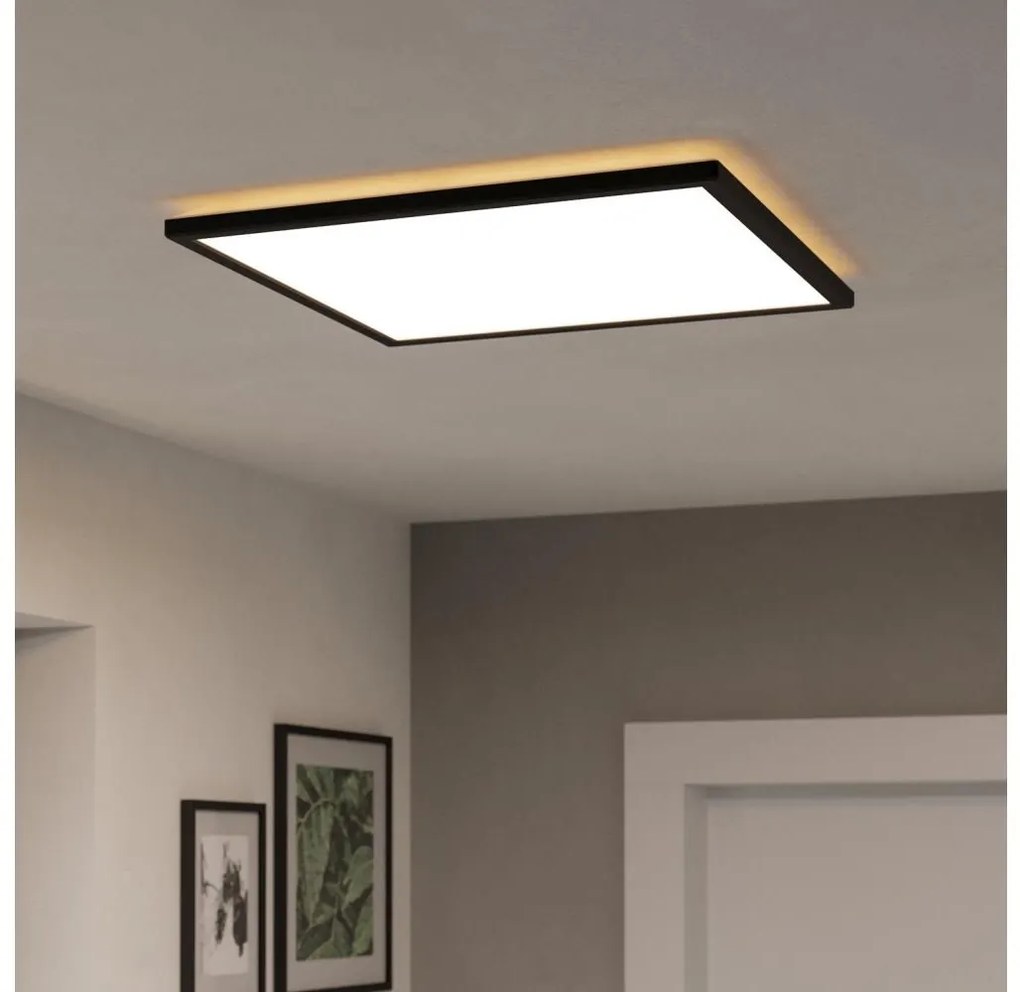Eglo 901457 -LED Dimmelhető fürdőszobai lámpa ROVITO-R 17W/230V 50x50 cm IP44 fekete + távirányító 901457