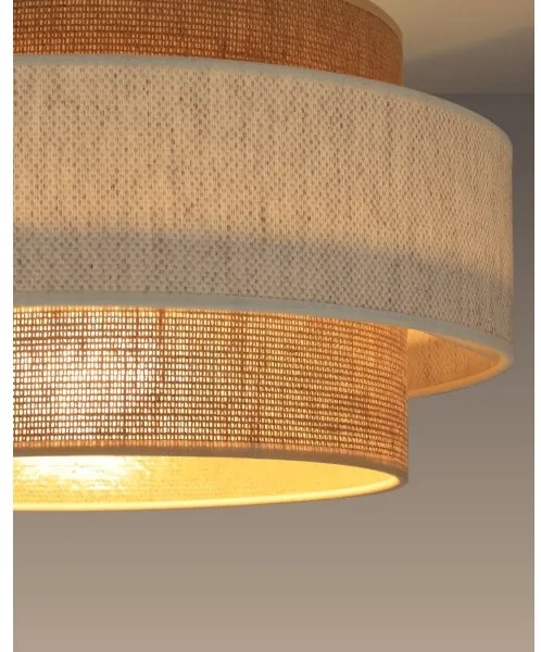 Zsinóros csillár BOHO 1xE27/60W/230V átm. 40 cm krémszínű/juta