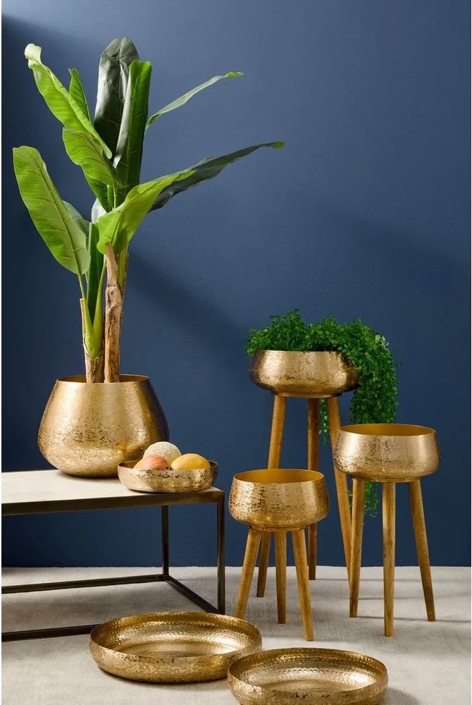 Fém kézzel készített kaspó szett 3 db-os ø 37,5 cm Varanasi – Bizzotto