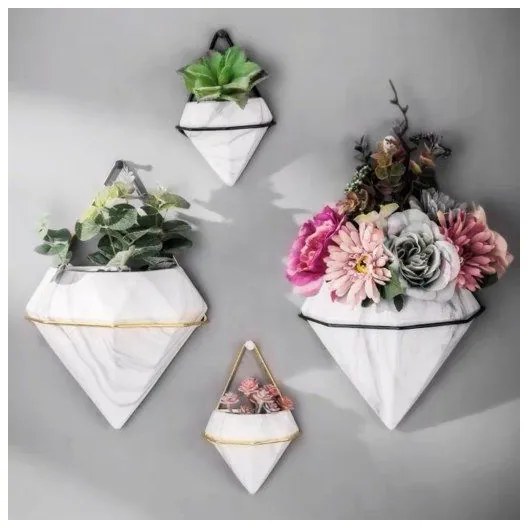 KÉSZLET 2x Fali virágcserép SEMELA 23x20 cm arany