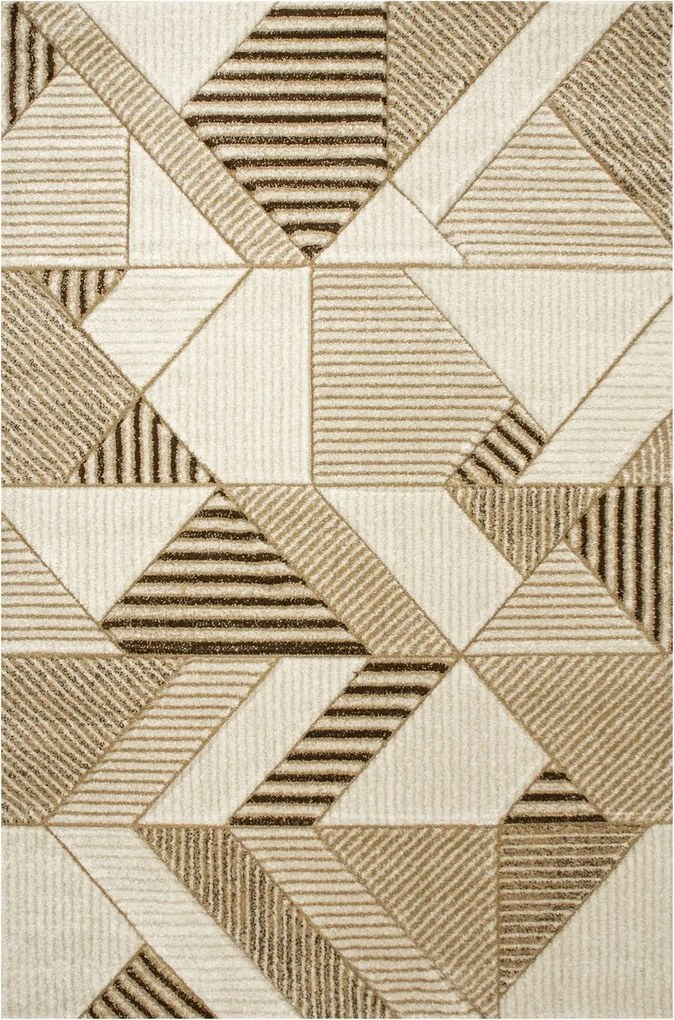 Rombusz Szőnyeg Háromszögek Vonalak Puha 3D Hálószoba Nappali Amelia 80x150 cm