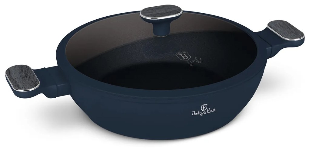 Berlinger Haus tapadásmentes indukciós alacsony lábas fedővel 3,8 L Deep Sea