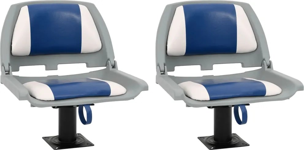 vidaXL 4 részes kék és fehér összecsukható hajóülés 48x51x41 cm