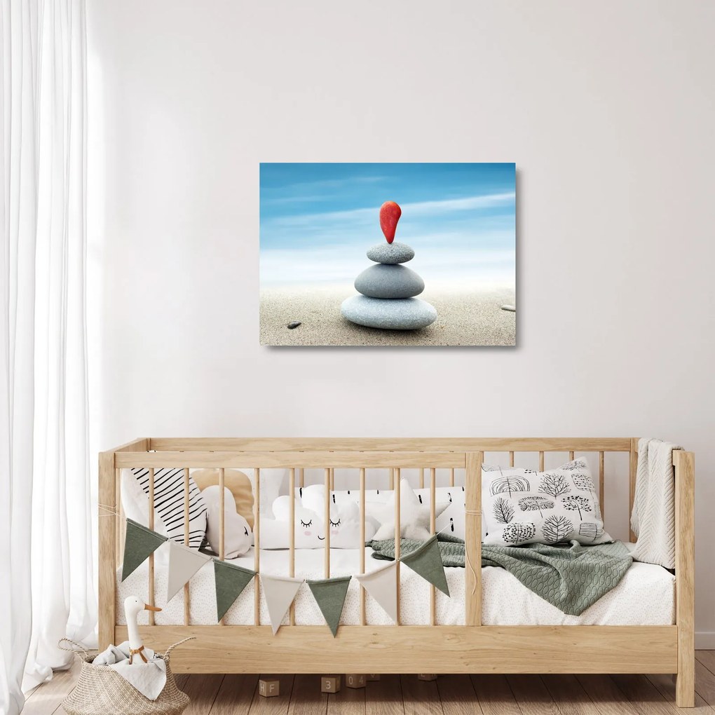 Kép - Egyensúly kövekkel (üvegen) (70x50 cm)