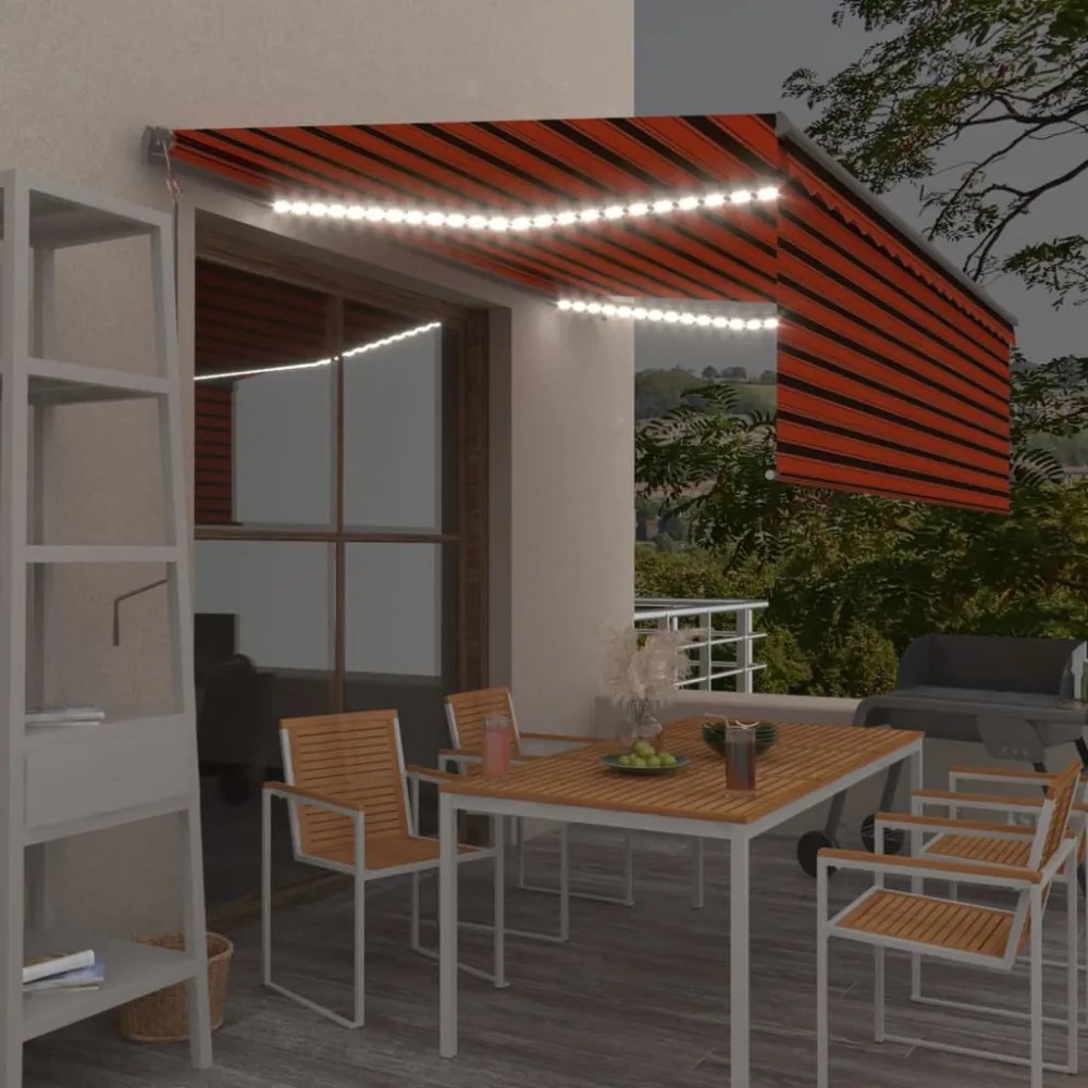automata redőnyös, LED-es, szélérzékelős napellenző 4x3 m