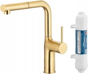 Kfa Duero Pure Move Hydro+ Konyhai Csaptelep, Szálcsiszolt Világos Arany